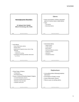 Hemodynamic Disorders Edema Elephantiasis