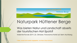 10 Jahre Naturpark Hüttener Berge E. V