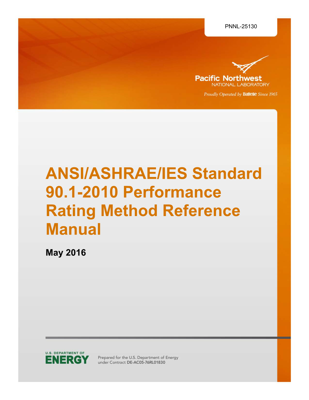 ANSI/ASHRAE/IES Standard 90.1-2010 Performance Rating Method Reference Manual