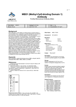 MBD1 (Methyl-Cpg-Binding Domain 1) Antibody