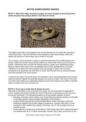 Myths Surrounding Snakes
