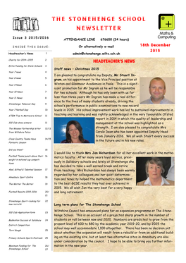 The Stonehenge School Newsletter