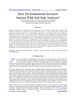 How Do Institutional Investors Interact with Sell-Side Analysts?