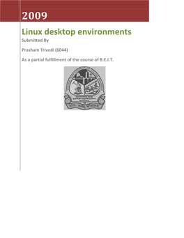 Linux Desktop Environments Submitted By