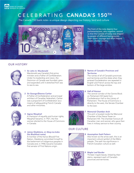 Canada 150 Bank Note Design Fact Sheet