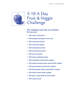 5-10 a Day Fruit & Veggie Challenge