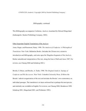 Analects Bibliography-Other