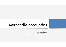 Mercantile Accounting 1