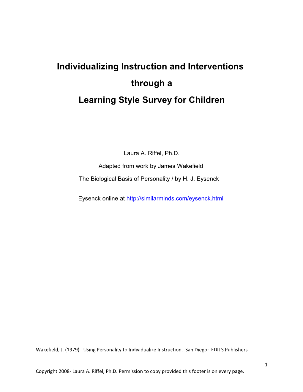 Individualizing Instruction and Interventions