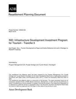 Infrastructure Development Investment Program for Tourism - Tranche 3
