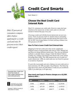 Credit Card Smarts
