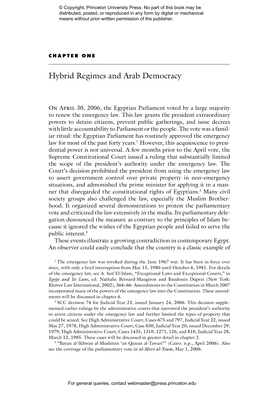 Hybrid Regimes and Arab Democracy