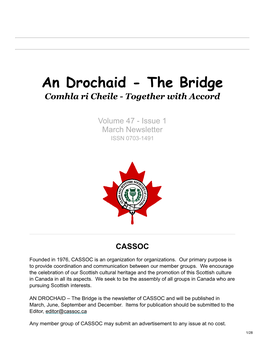 An Drochaid - the Bridge Comhla Ri Cheile - Together with Accord