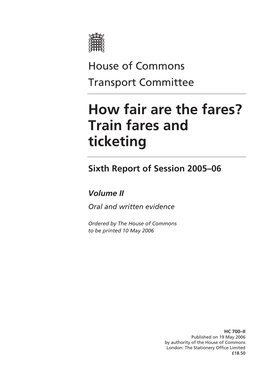 Train Fares and Ticketing