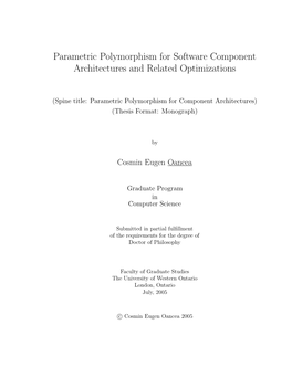 Parametric Polymorphism for Software Component Architectures and Related Optimizations