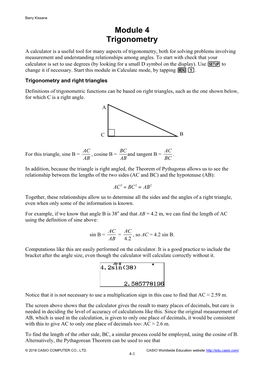Trigonometry Introducing Mathematics (Fx350ex/Fx82ex)