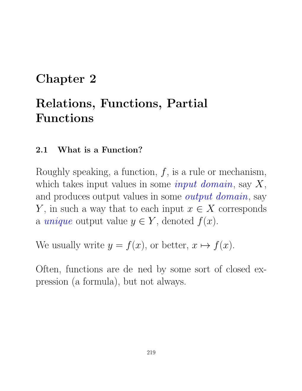 Chapter 2 Relations, Functions, Partial Functions