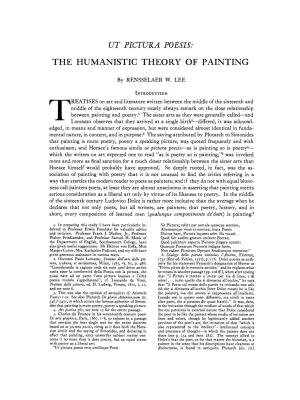 Ut Pictura Poesis: the Humanistic Theory of Painting