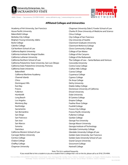 Affiliated Colleges and Universities