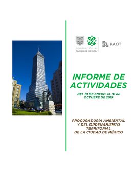Informe De Actividades De La PAOT Enero-Octubre 2019