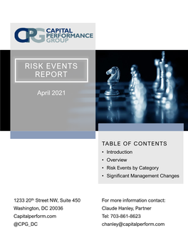 External Risk Events Report April 2021