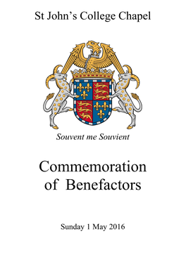 Commemoration of Benefactors