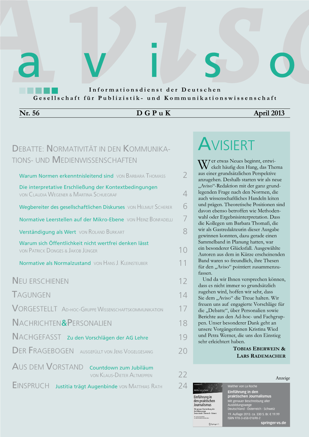 Aviso Nr. 56, April 2013