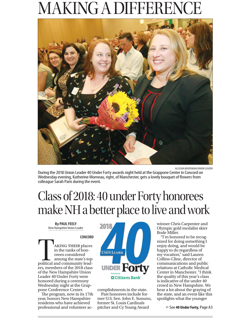 NH Union Leader Class of 2018 40 Under Forty Honorees