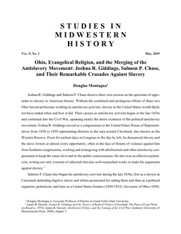 Ohio, Evangelical Religion, and the Merging of the Antislavery Movement: Joshua R