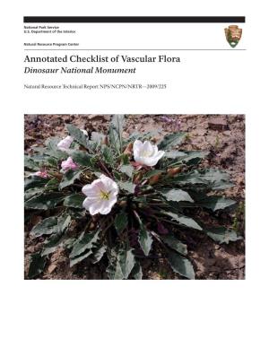 Annotated Checklist of Vascular Flora Dinosaur National Monument