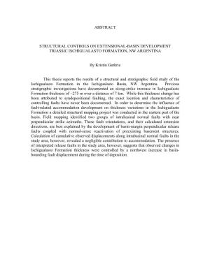 Abstract Structural Controls on Extensional