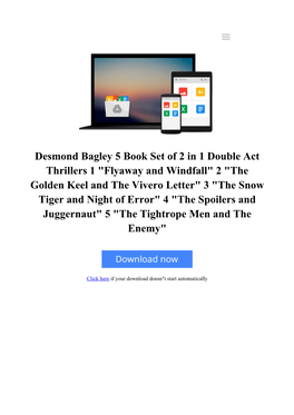 [D28U]⋙ Desmond Bagley 5 Book Set of 2 in 1 Double Act Thrillers 1