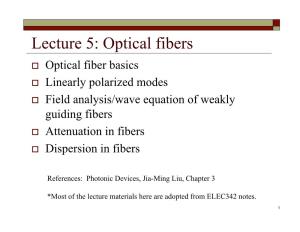 Lecture 5: Optical Fibers