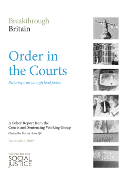 Order in the Courts Restoring Trust Through Local Justice