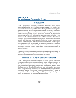 APPENDIX C an Intelligence Community Primer