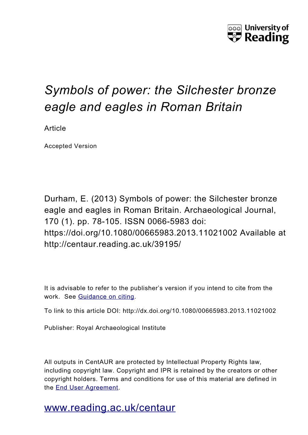 The Silchester Eagle