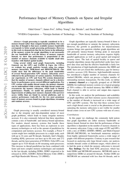 Performance Impact of Memory Channels on Sparse and Irregular Algorithms