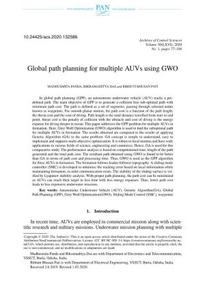 Global Path Planning for Multiple Auvs Using GWO
