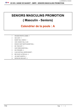 Seniors Masculins Promotion