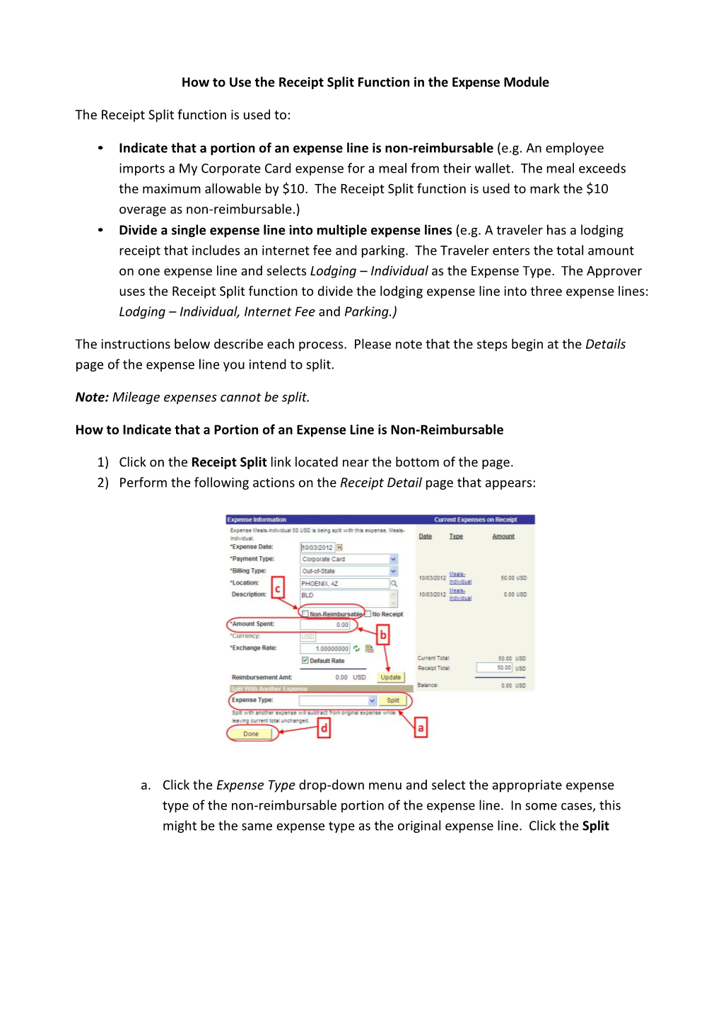 Howto Usethereceiptsplitfunctionin the Expense Module