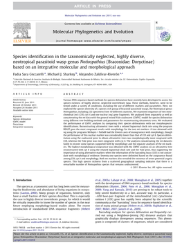 Species Identification in the Taxonomically Neglected, Highly Diverse, Neotropical Parasitoid Wasp Genus Notiospathius