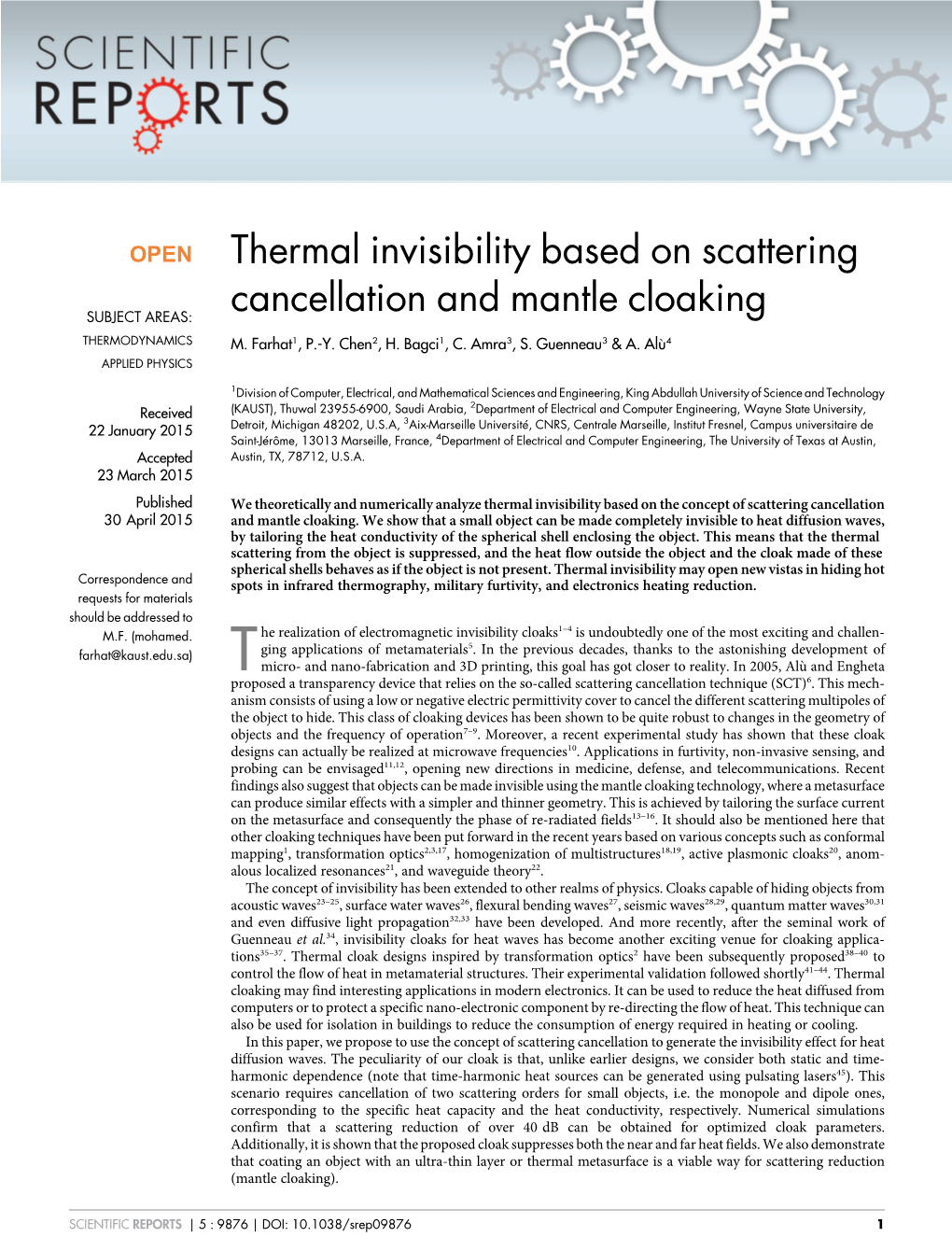 Thermal Invisibility Based on Scattering Cancellation and Mantle Cloaking M