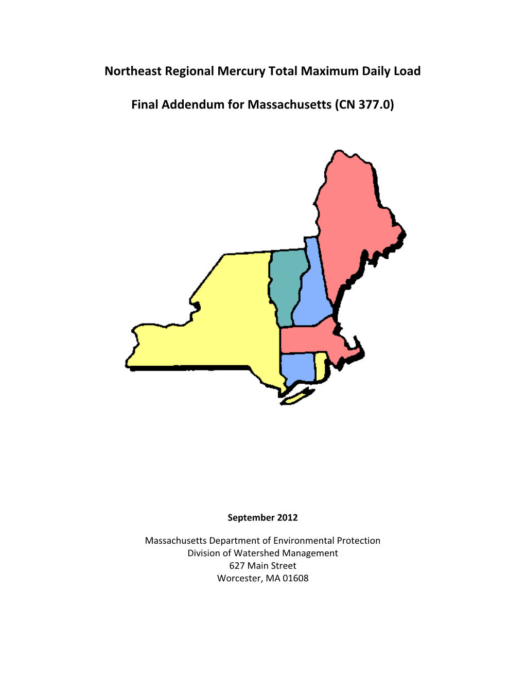 Northeast Regional Mercury Total Maximum Daily Load