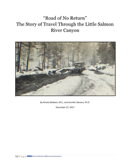 The Story of Travel Through the Little Salmon River Canyon