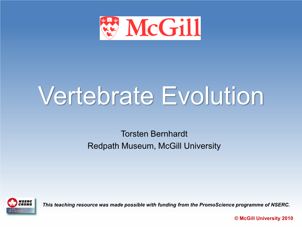 Vertebrate Evolution (PDF)