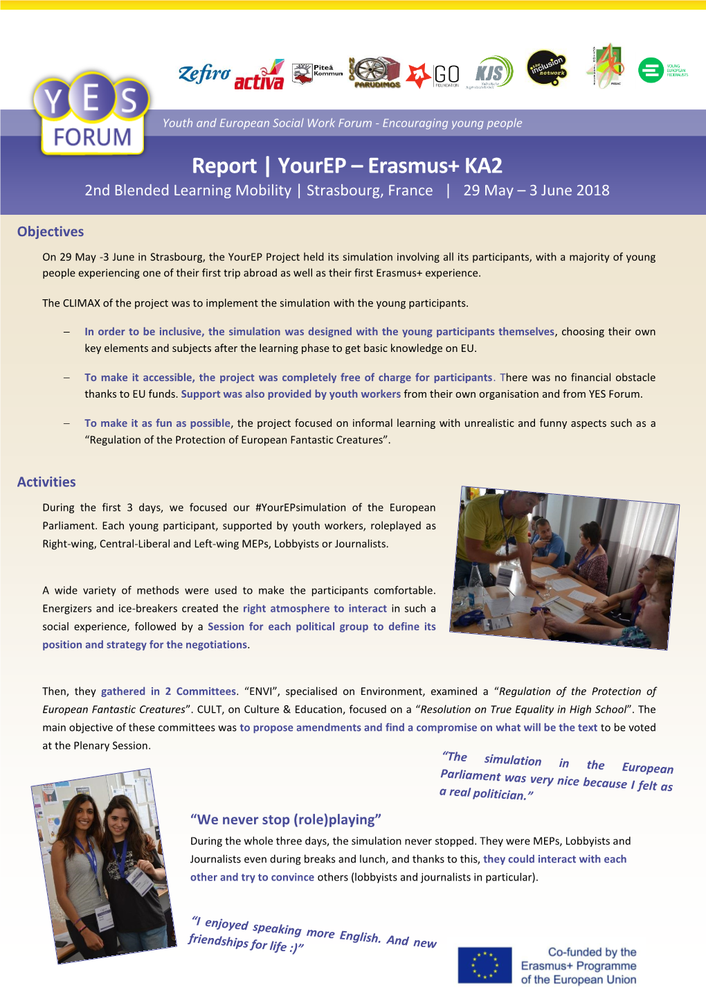 Report | Yourep – Erasmus+ KA2