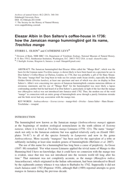 Eleazar Albin in Don Saltero's Coffee-House in 1736: How The
