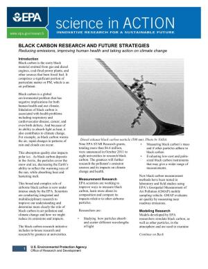 BLACK CARBON RESEAR RESEARC CH and FUTURE STRATEGIES Reducing Emissions, Improving Hhumanuman Health and Taking Action on Climate Changec Hange