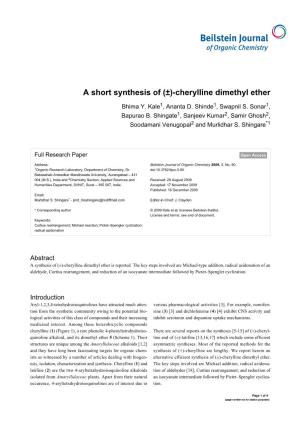 A Short Synthesis of (±)-Cherylline Dimethyl Ether
