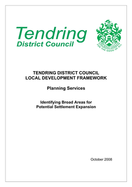 TENDRING DISTRICT COUNCIL LOCAL DEVELOPMENT FRAMEWORK Planning Services
